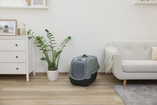 Haubentoilette für Katzen Emma Eco XL [65cm] taupe - Haubentoilette aus 100% recyceltem Kunststoff